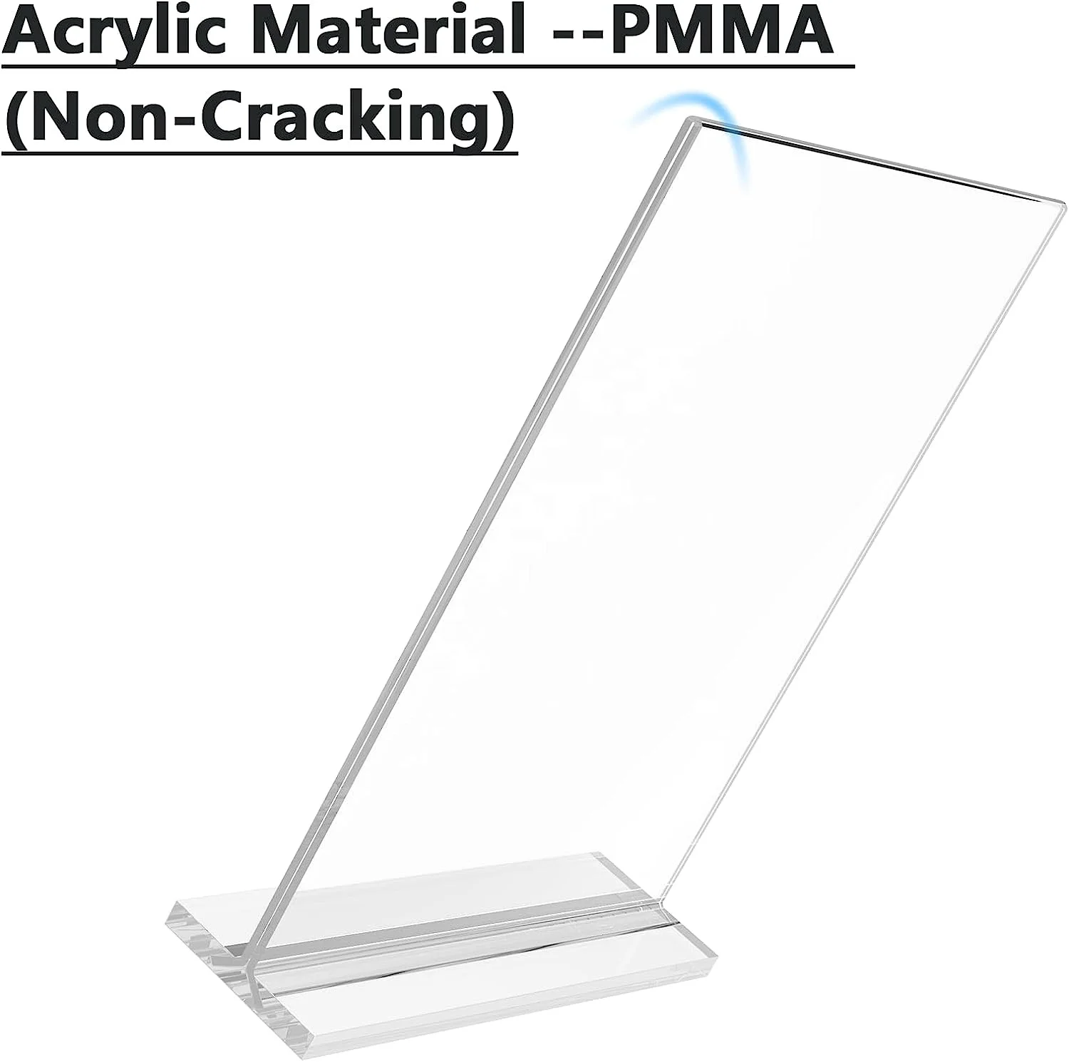 Triangular Groove Design Desktop Clear Acrylic Sign Holder Stand