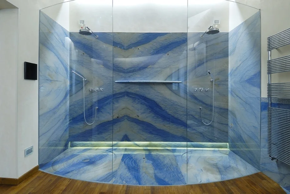 BOTON STONE High Quality Natural Stone Polished Slab Floor Tile Price Blue Azul Macauba Granite