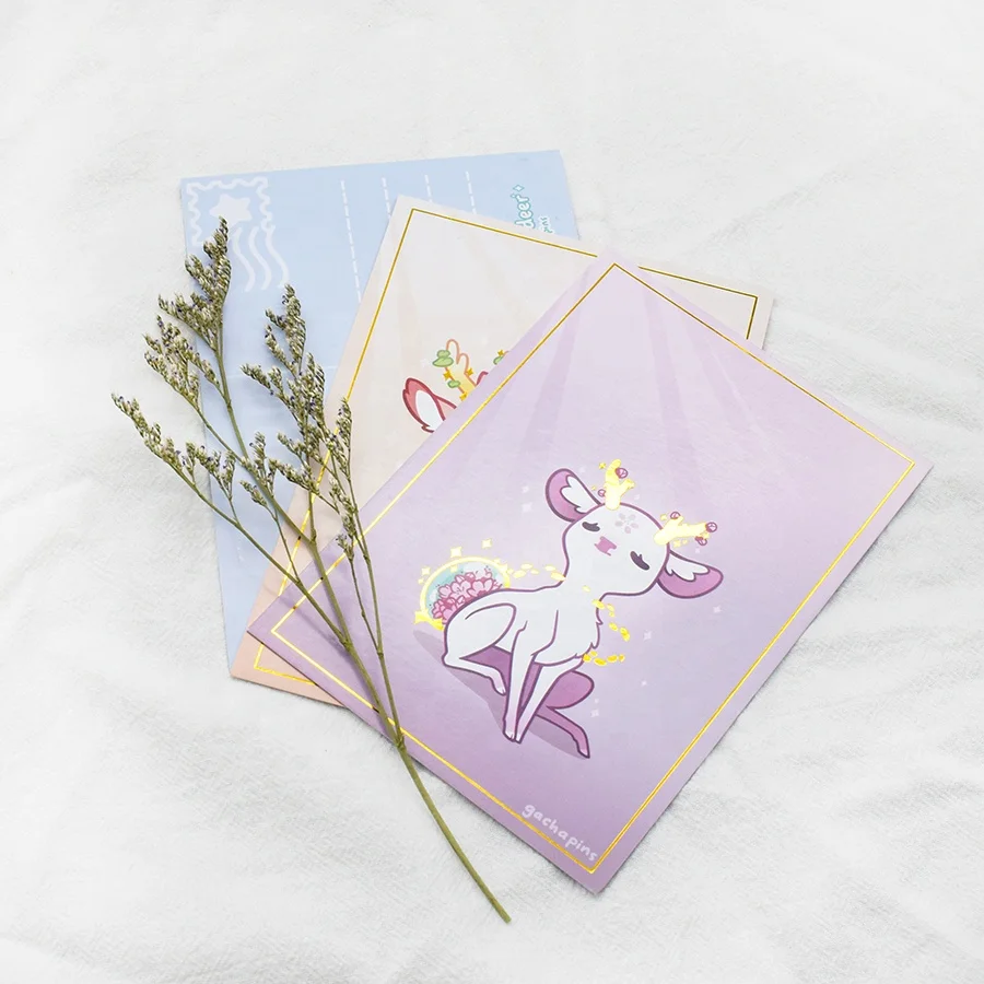 2021 Newest design recycled paper printing art post card custom logo greeting card for christmas