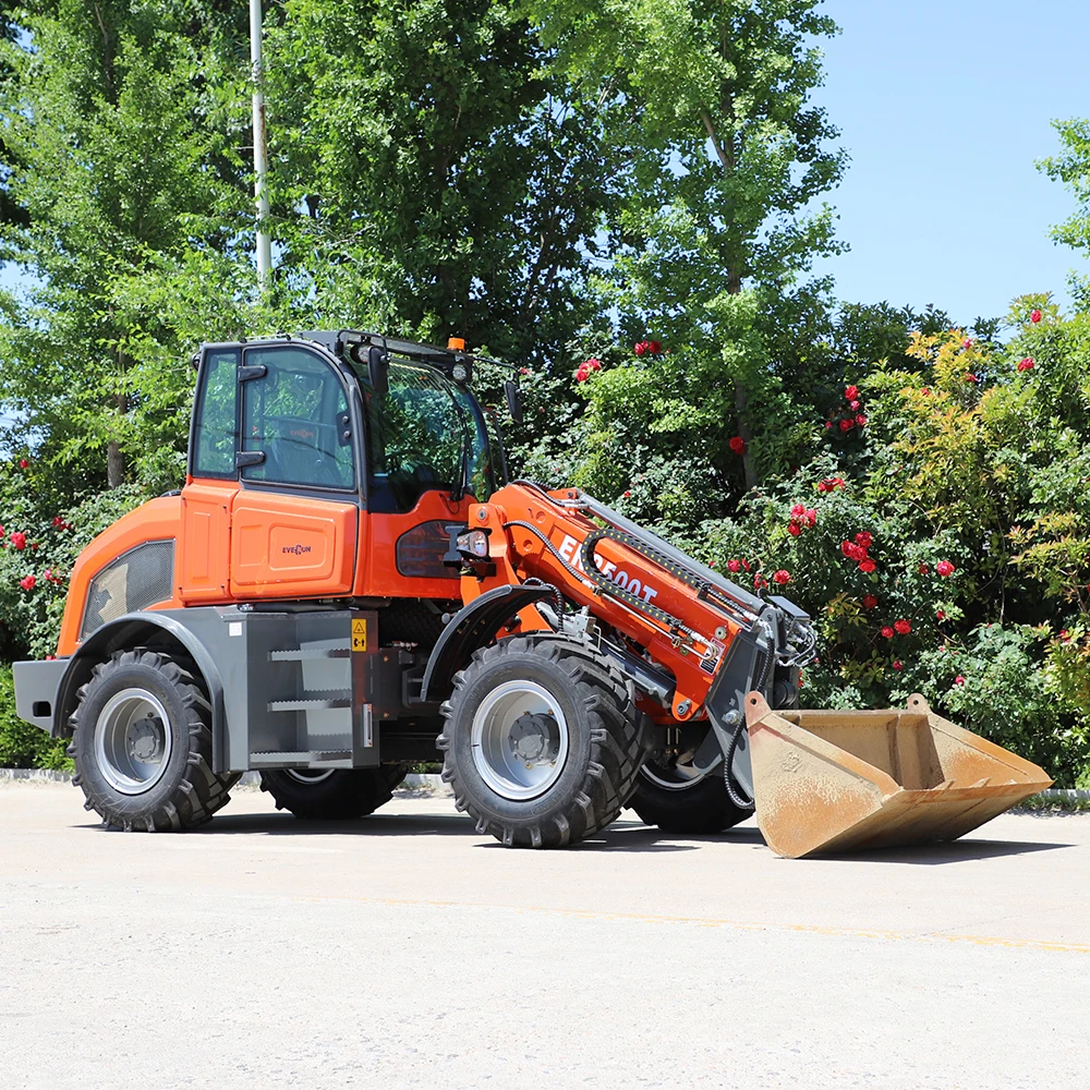 EVERUN High Quality ER2500T 2.5ton micro front end bucket compact small articulated telescopic mini wheel loader