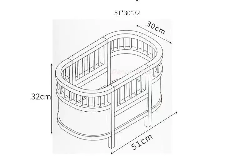 Customized 18 inch doll furniture wooden baby doll crib pretend play furniture doll bed mini photography bed