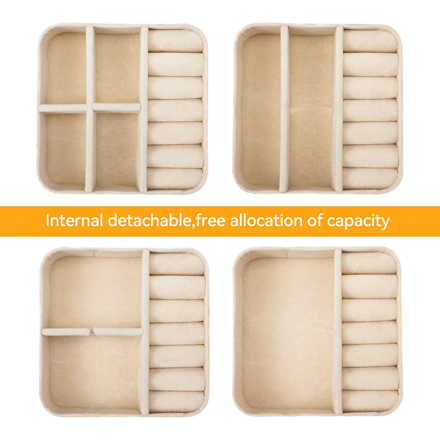 Custom Logo Luxury Travel Portable Small Earring Ring Jewelry Box Jewellery White Pu Leather Organizer Storage Packaging Box
