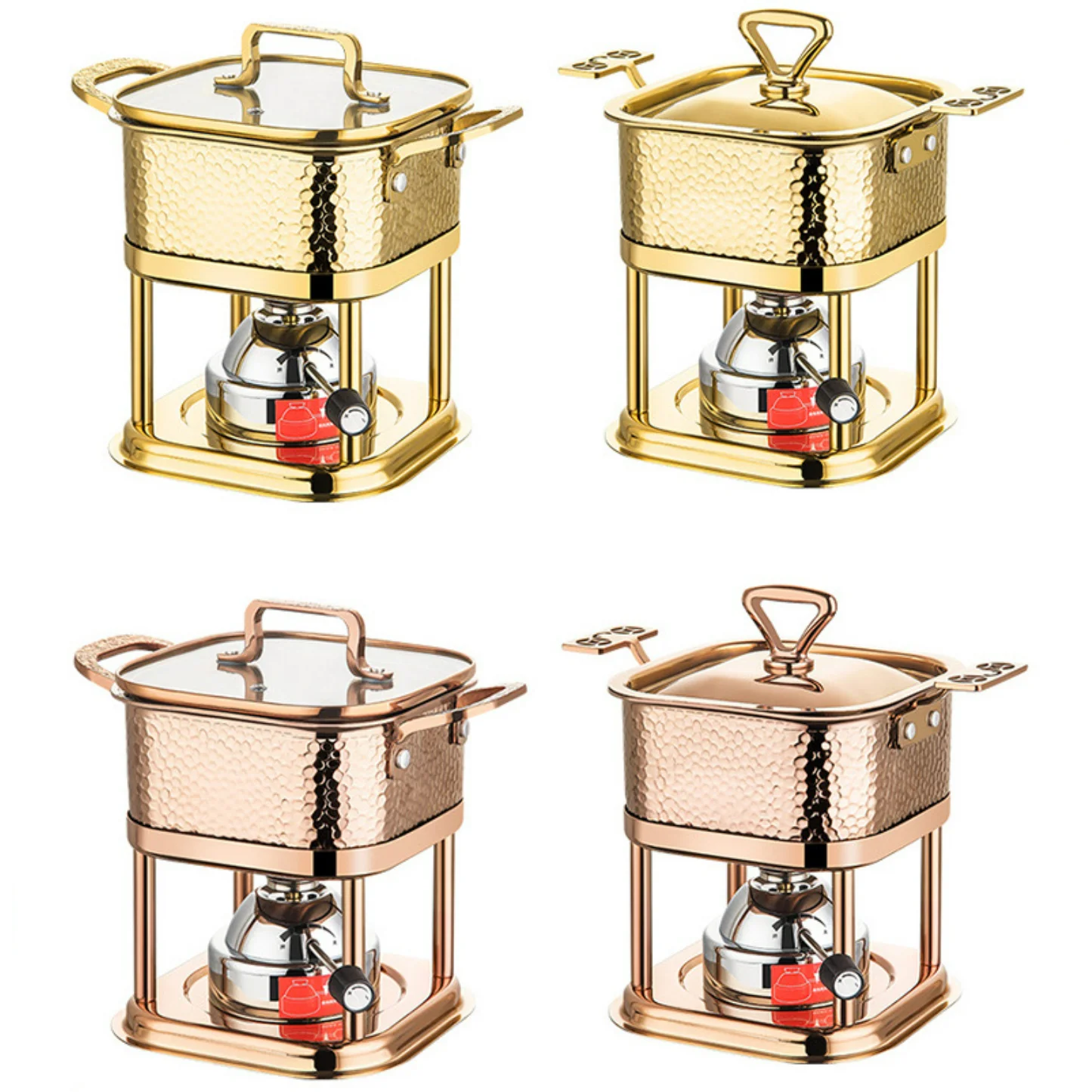 304 Stainless Steel Gas Heated Hot Pot / Square Shabu Shabu Hotpot