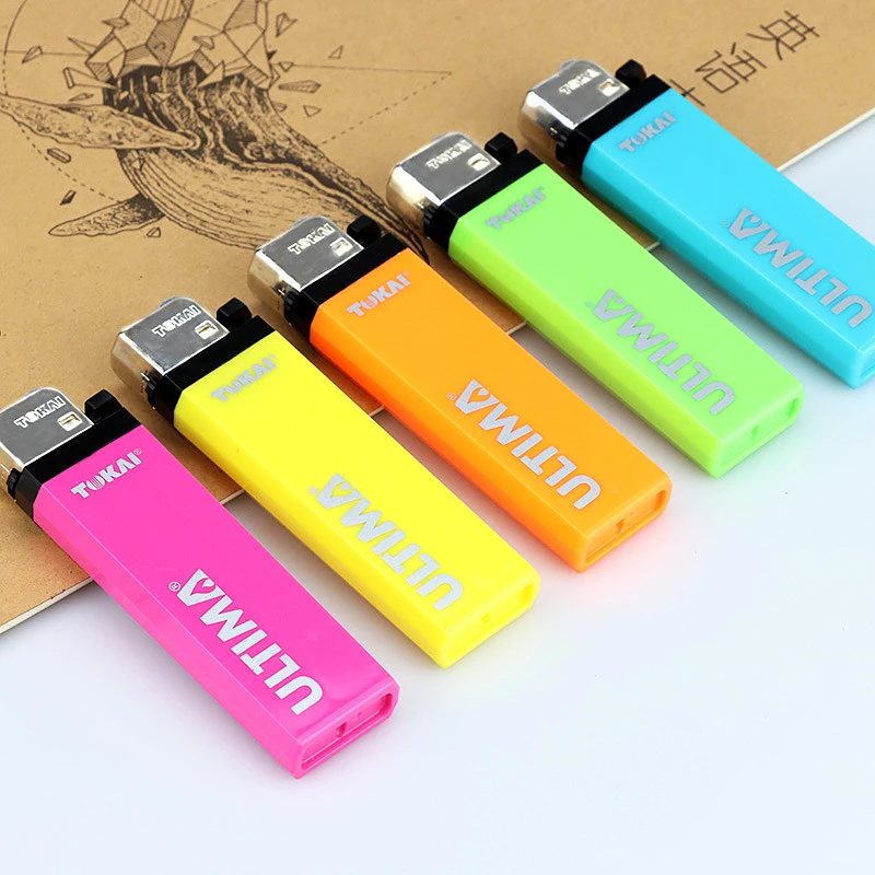 Direct factory hot selling smoking accessories AC801 adults disposable octagonal colorful plastic flint gas lighters