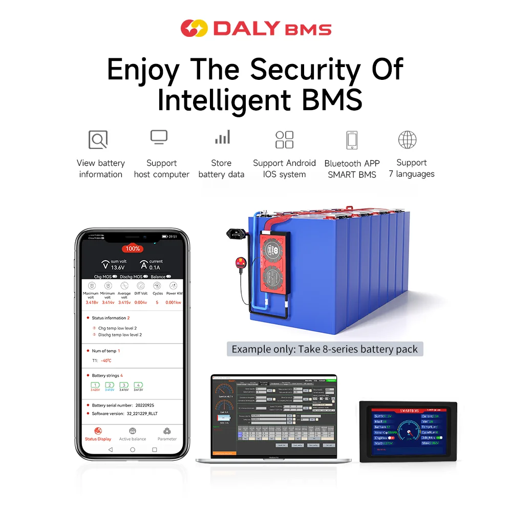 18650 электромобиль скутер Smart Bms литий-ионный аккумулятор Nmc 6S 7S 24V 100Ah 150A 200A система управления