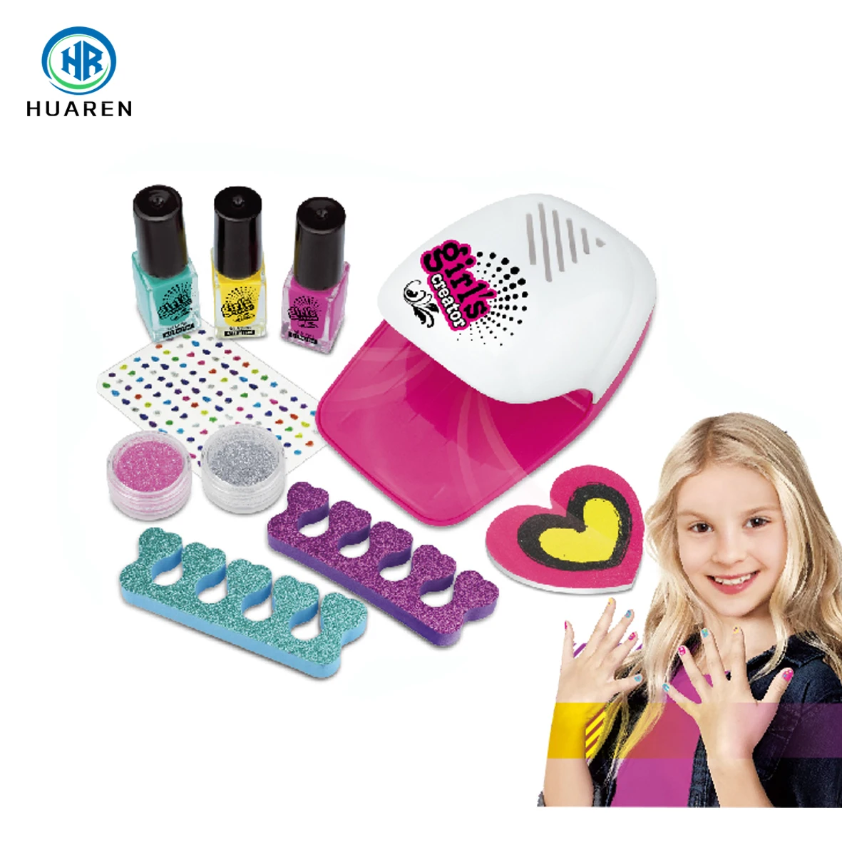Нетоксичная машина для макияжа для детей и малышей, наборы кистей для дизайна ногтей для девочек и детей