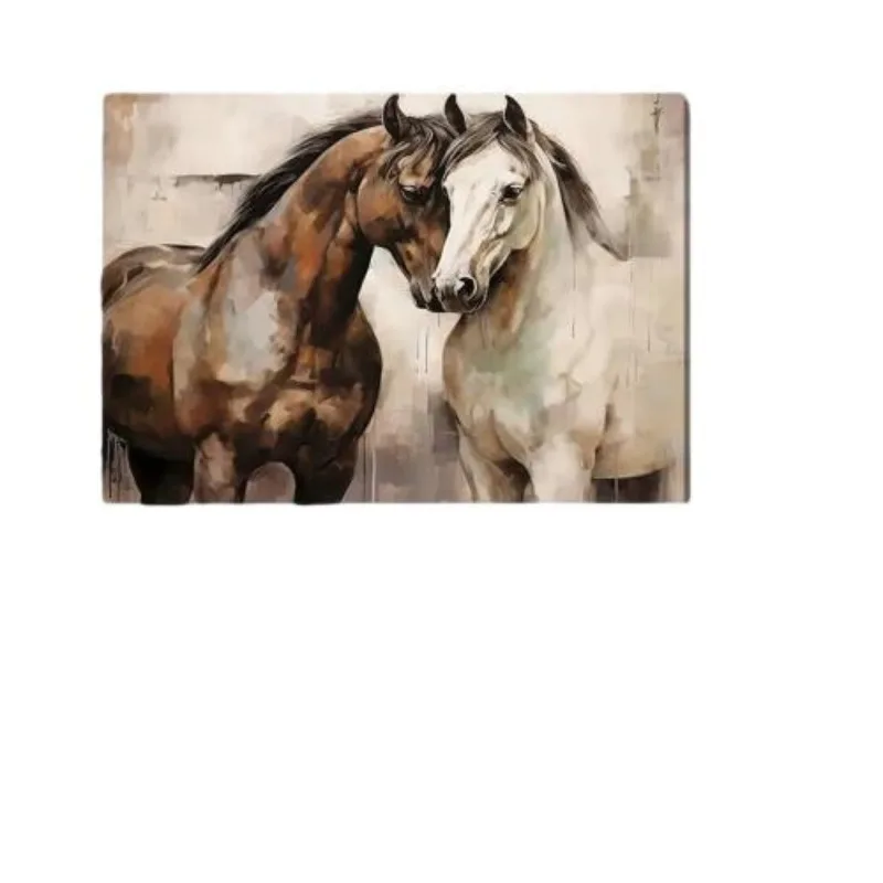 Wholesale 1pc Romantic Framed Retro Horse Canvas Wall Art  Animal Paintings Home Decor