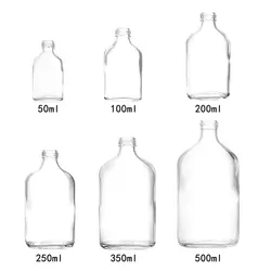 250ml Flask Style Glass Bottle with a Convenient ROPP Finish 8.5 oz Drink Bottles for Sauce Oil Syrup Liquid Beverage