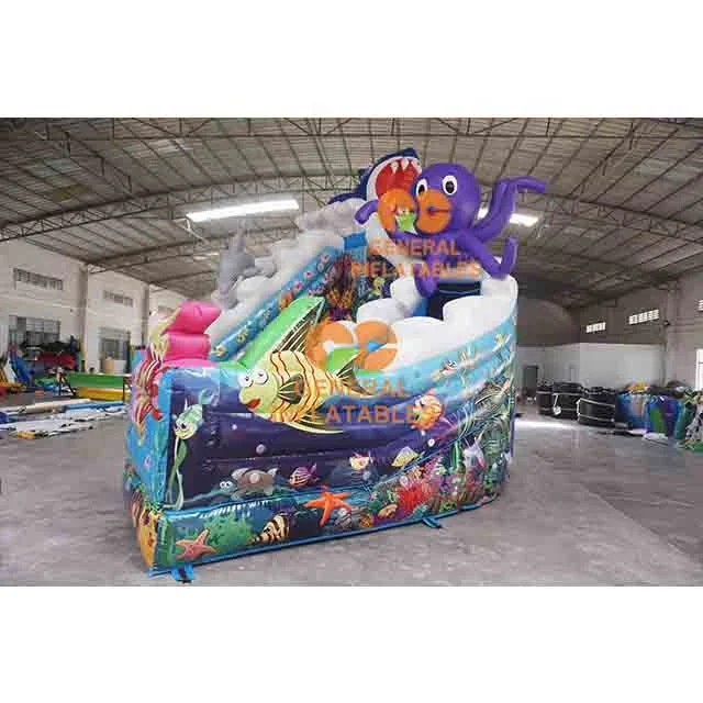 commercial inflatable under the sea slide ocean shark octopus bouncer  rental by General Inflatables