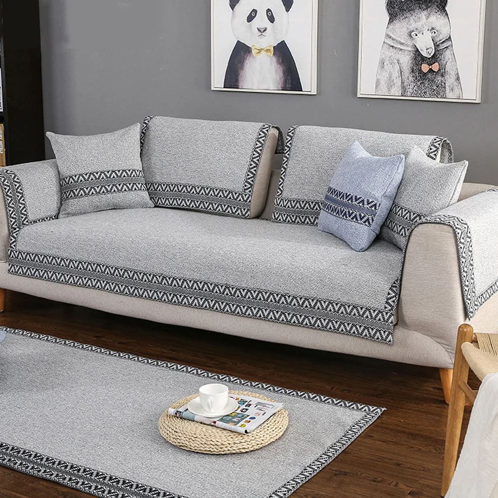 Cotton and hemp sofa cushion all season universal sofa towel modern simple antiskid all bag non cover all purpose set cushion