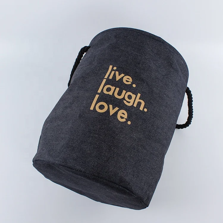 Custom design large capacity fabric foldable collapsible laundry basket