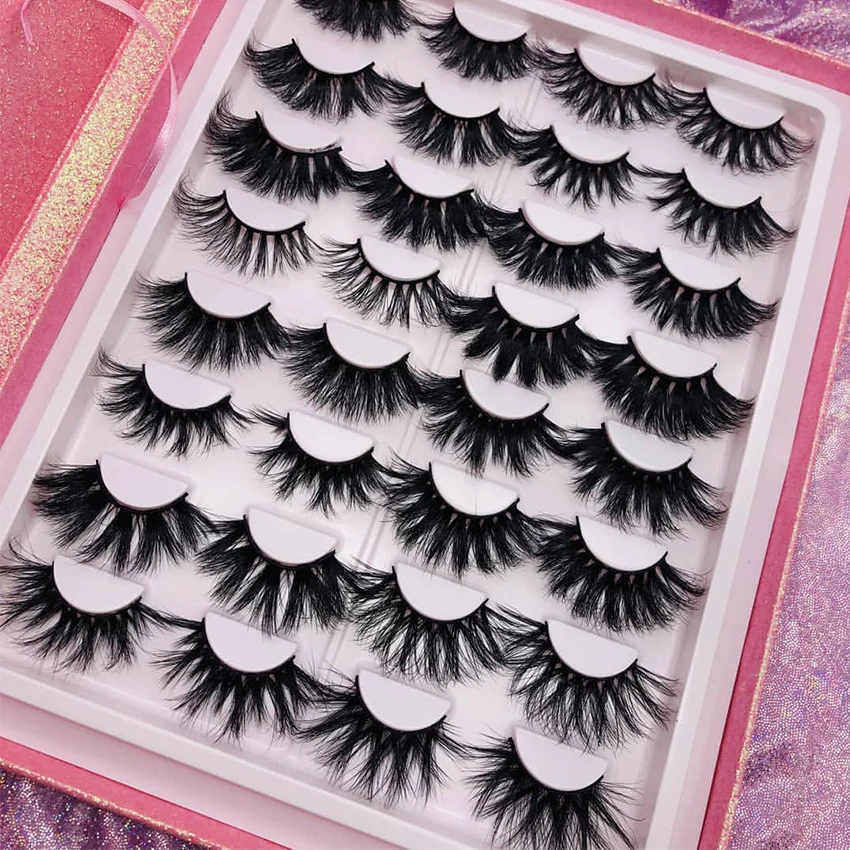 2022 Newest 10 pairs lashes book 25mm mink eyelashes packaging book 3D Real Mink Lashes