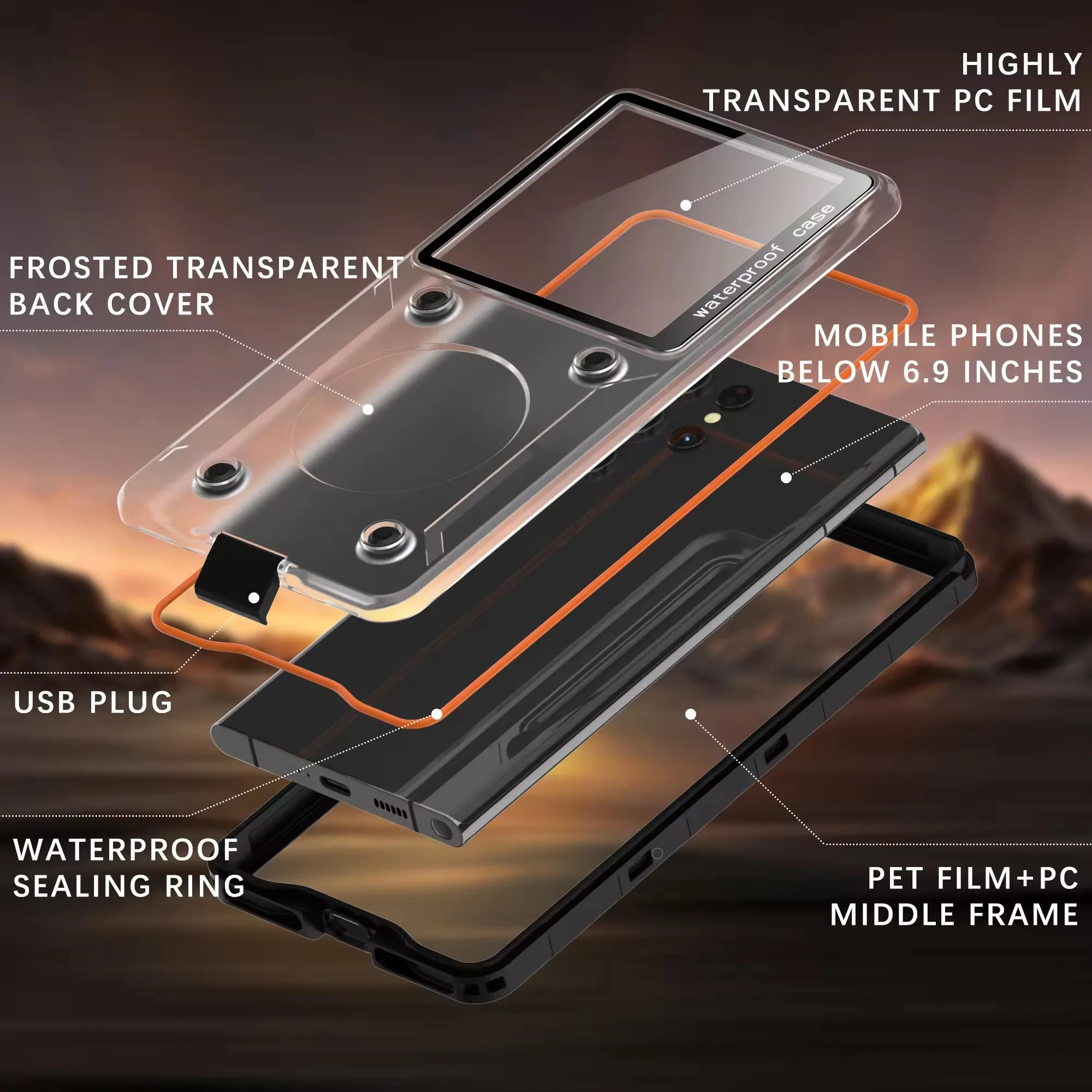 Universal Box Pro Waterproof Case For Phone Under 6.9 Inch Watertight Defender Case Bag