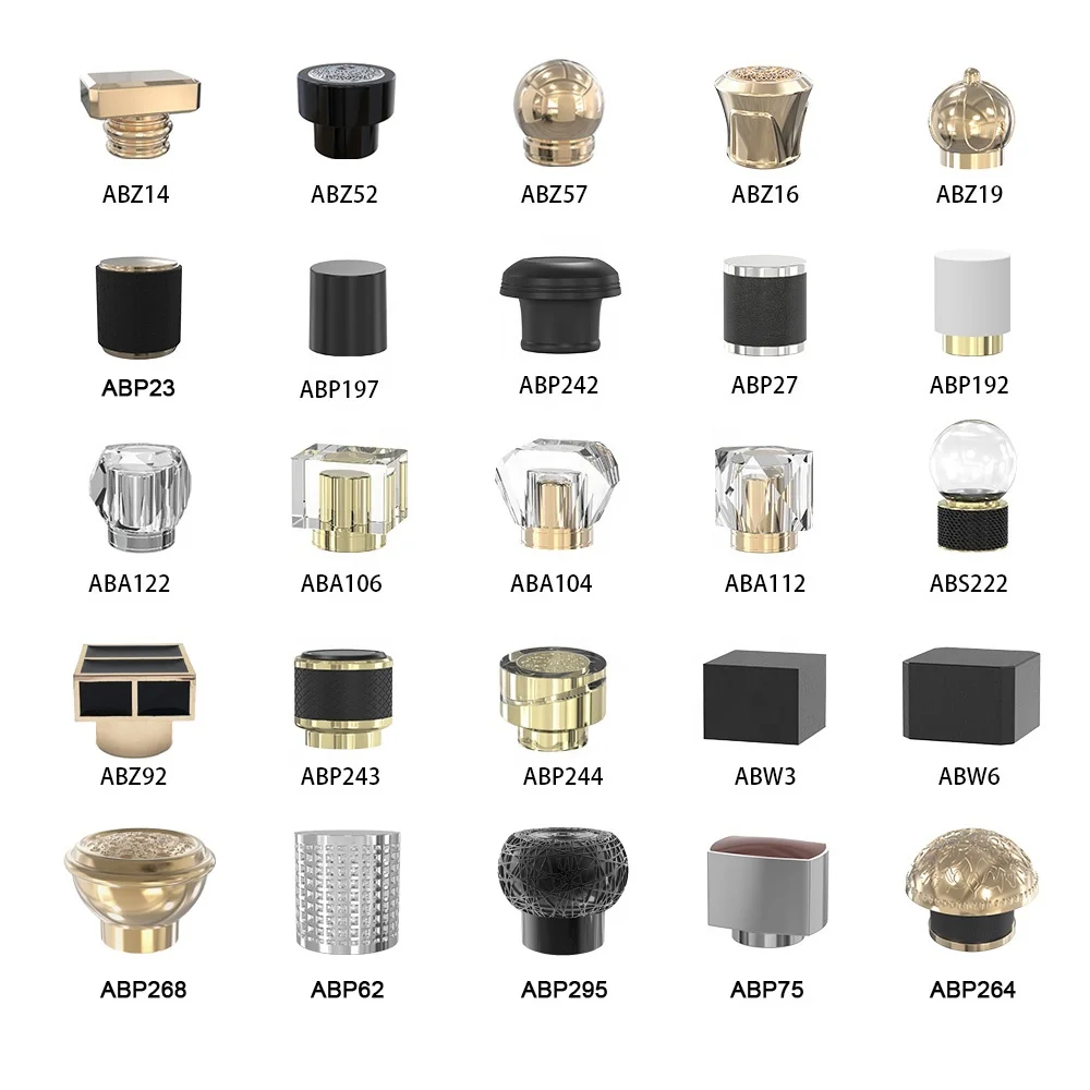 Abely Manufacturer Custom Logo Luxury Aluminum Marble Crown Metal Gold Perfume Crimp Bottle Lid Magnetic Zamac Perfume Cap