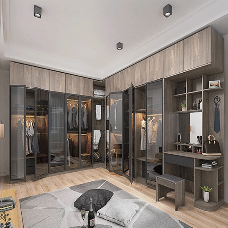 
Glass Door Wooden Wardrobe/Bedroom Wardrobe Designs 