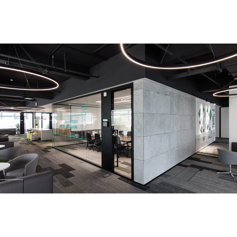 Low cost office interior design with aluminum frame and glass partition wall