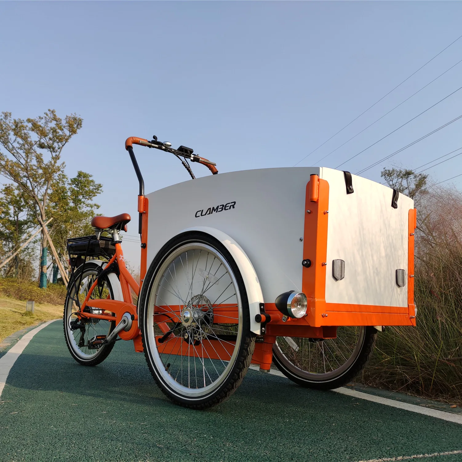 Eu warehouse 3 wheel 250W motor electric adults cargo tricycle cargo kids bike for sale family cargo bike dutch