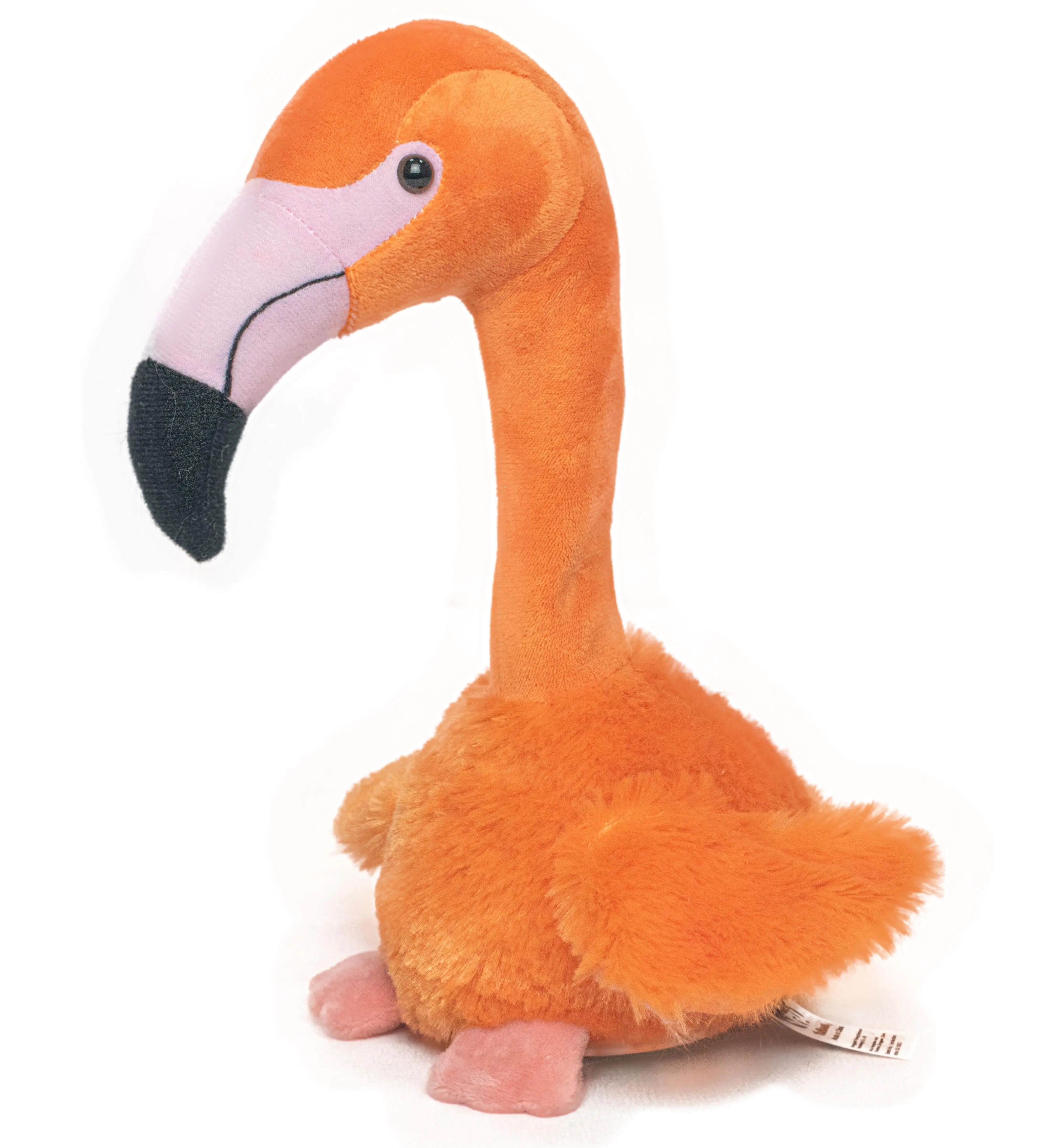 Factory Wholesale Orange Flamingo Toy Plush Animal  Ostrich Stuffed Doll Funny Sliding Shaking Electric Toys Flamingo