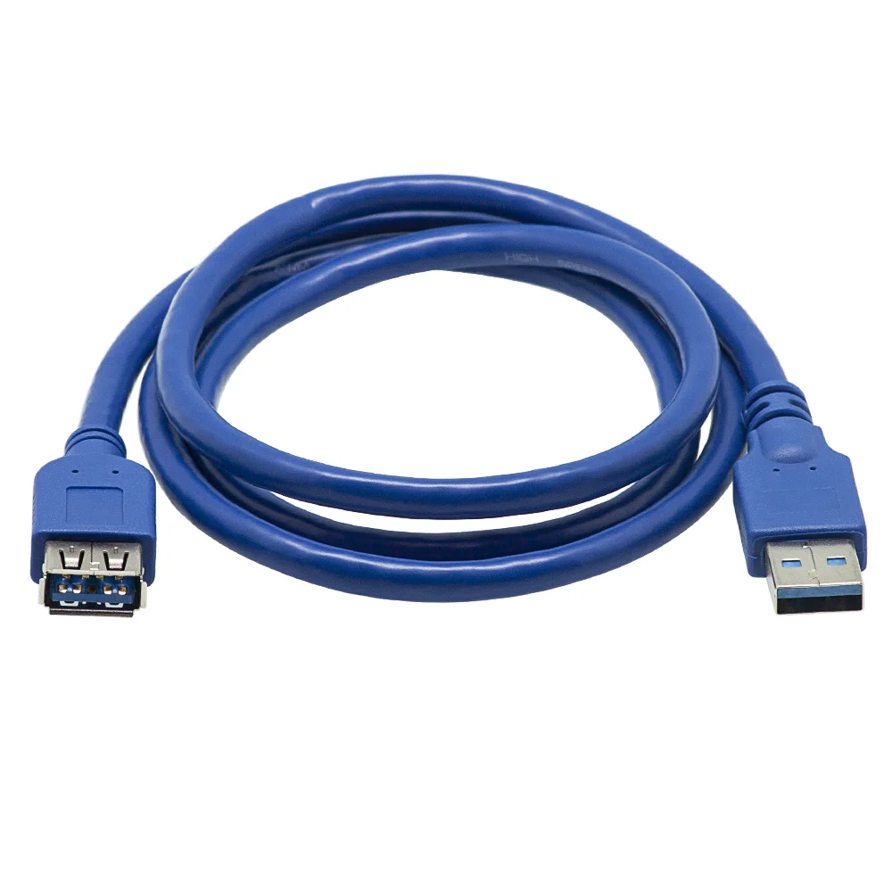 USB Extender Cord Data Transfer USB 3.0 Extension Cable a Male to Female 1M USB3.0 Extension Cable 4 Times Blue 12months