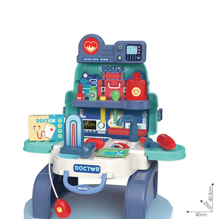 Wholesale Kids play 23pcs 3 in 1 educational kit pretend role play set kids doctor play set toys girl toys doctor toys