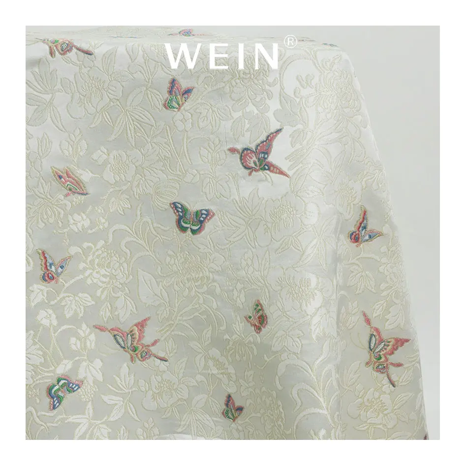 WI-ZP Wholesale Price High Density Brocade Jacquard Fabric Luxury Silk Fabric Free Sample Silk Jacquard Brocade Fabric