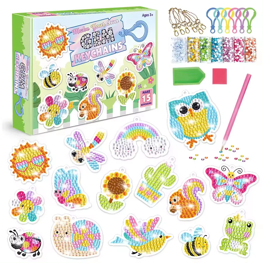 JiangXing Cartoon Diamond Drawings Art Craft Mosaic Stickers 5D DIY Diamond Painting Stickers Kits for Kids and Adult