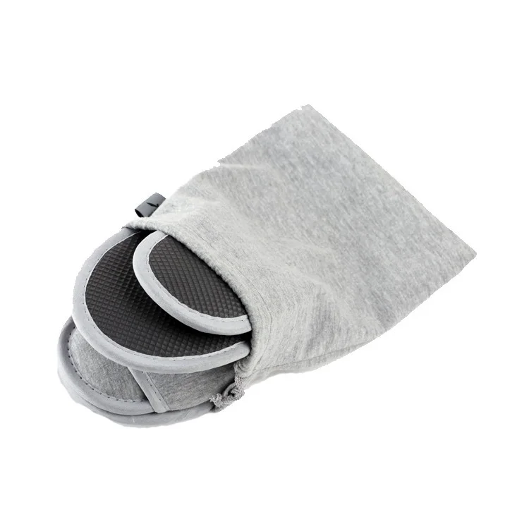 
Travelsky custom logo indoor slippers hotel cotton folding travel slippers with pouch 