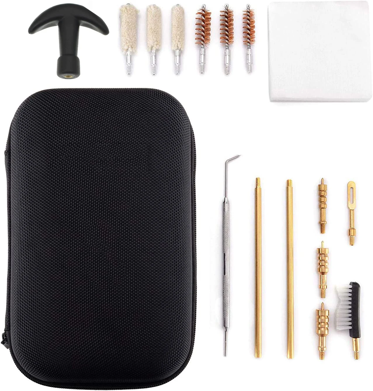 Universal gun Cleaning Kit.22 .357/.38/9mm .40 .45 Caliber Cotton mop Bronze Bore Brush