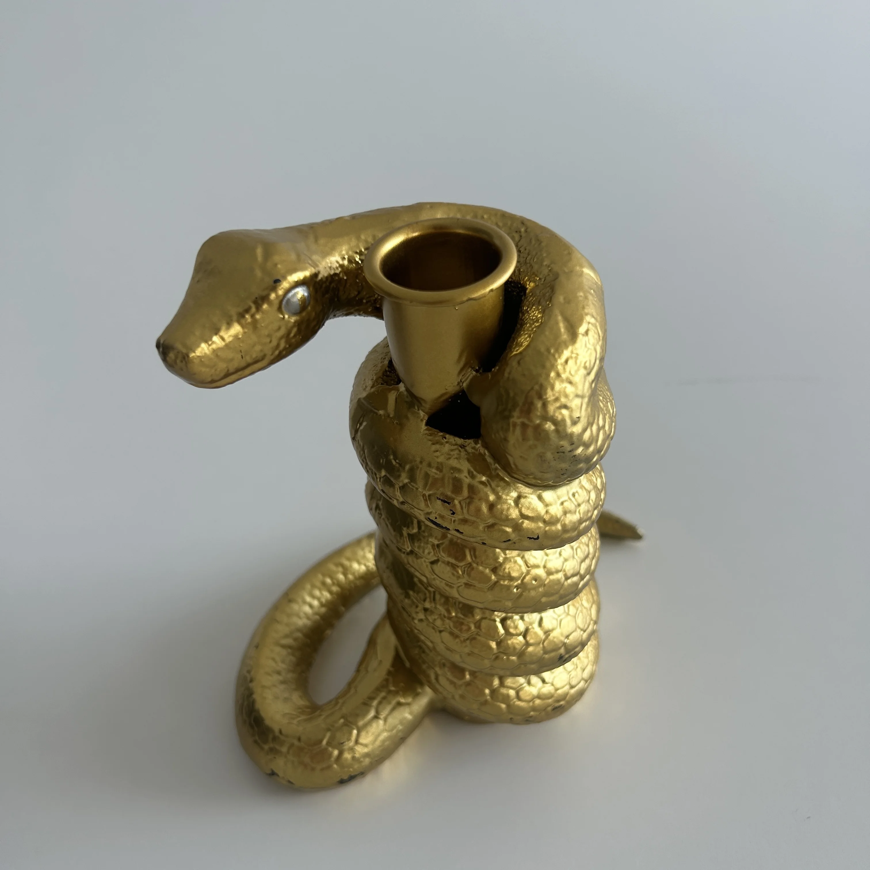 Hot Selling Gold Snake Metal Candle Holder Iron Pillar Stand for Home & Wedding Decor