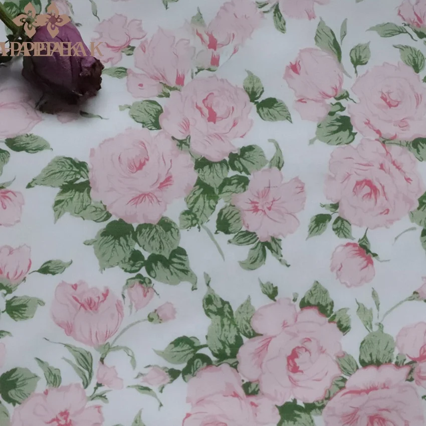 HAPPEAK Best Selling 100% Cotton Floral Fabric Red Roses Print Tana Lawn Liberty London Fabric for Dress