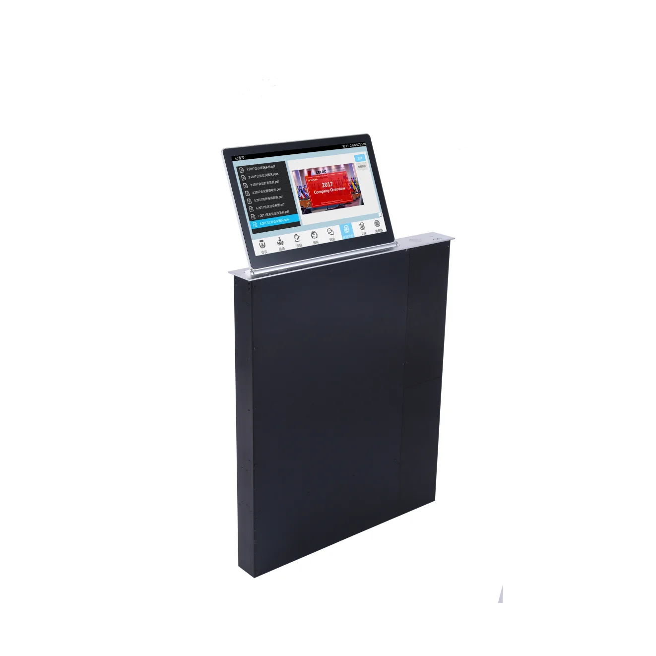 Paperless Conference System 15.6 inch desk motorized lcd monitor lift ultra-thin and ultra-narrow edge