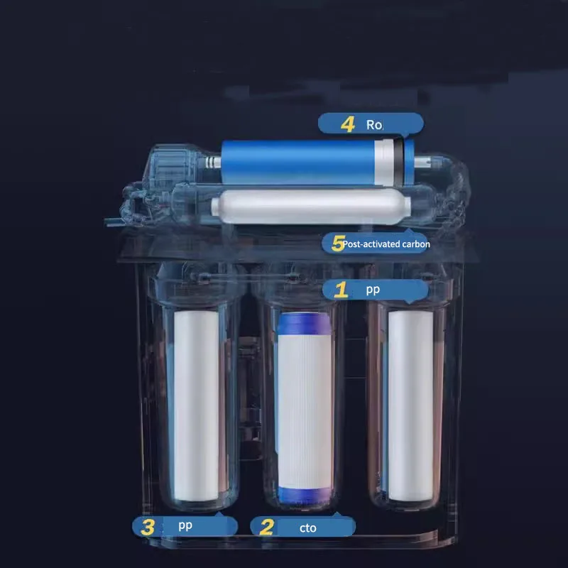 5 Stages R O Reverse Osmosis Water Purifier Machine Water Filter Housing 20 Inch With Pressure Tank