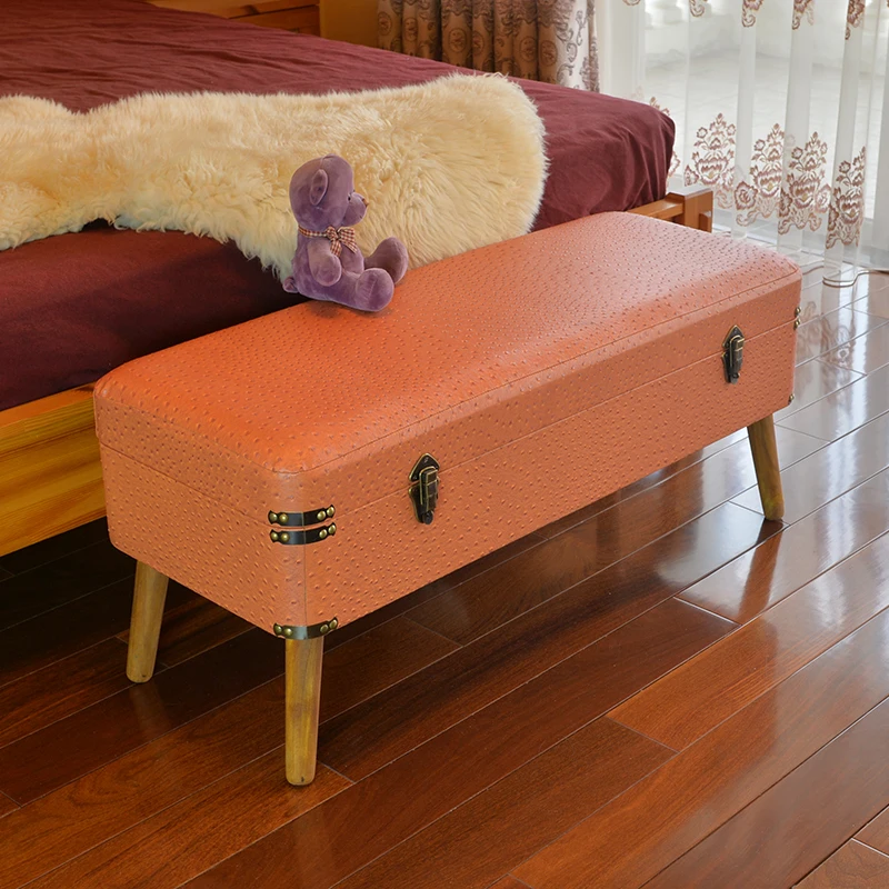 Antique Bed End Stool Storage Ottoman Bench