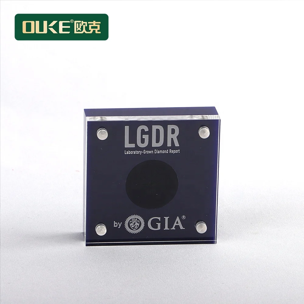 Clear and black small square acrylic diamond display box with magnet