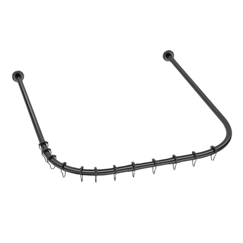 OEM Bath Curtain Rail Adjustable Stainless Steel U Shaped Curtain Rod For Bathroom Clothing Store