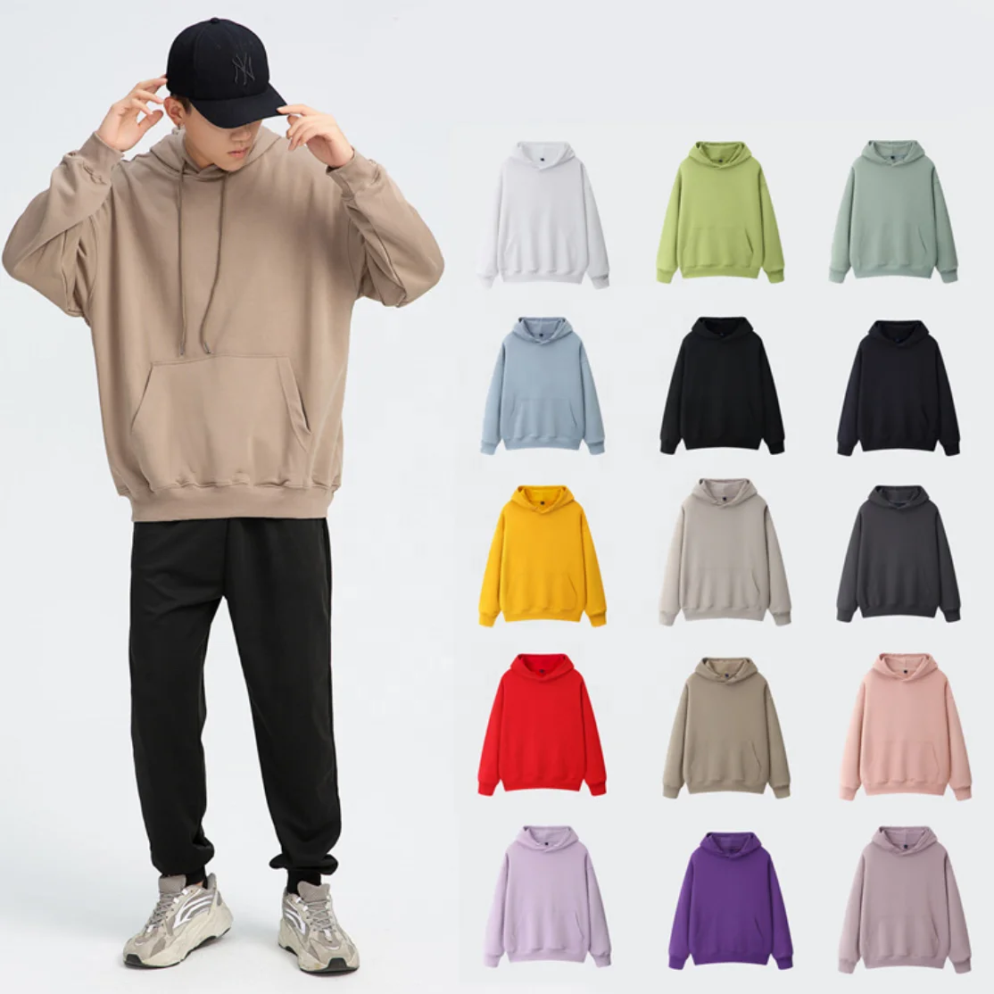 
Custom new style high quality own logo oem color unisex brand hoodies for men 