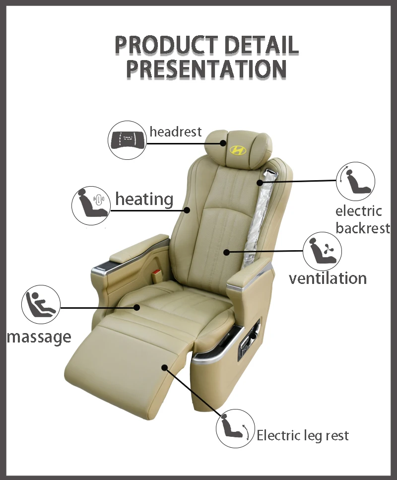 Adjustable electric leather VIP car luxury MPV bus car aircraft seat