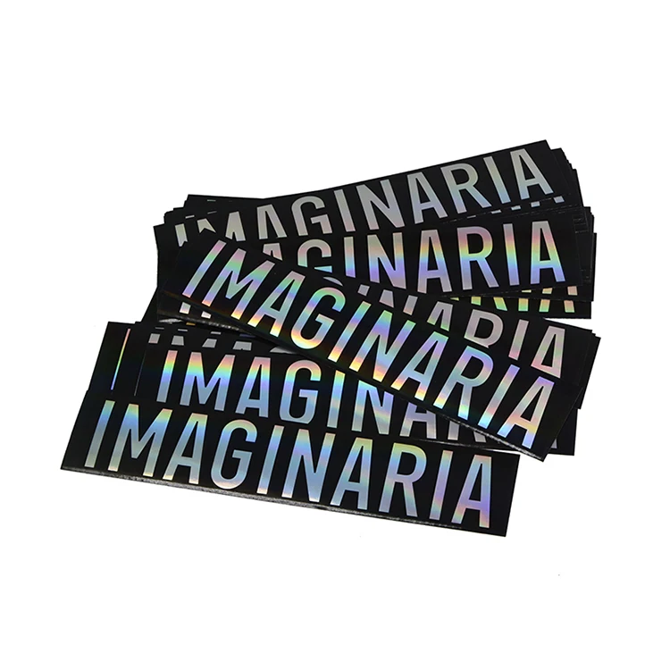 Виниловые наклейки с логотипом под заказ, водонепроницаемые радужные голографические наклейки