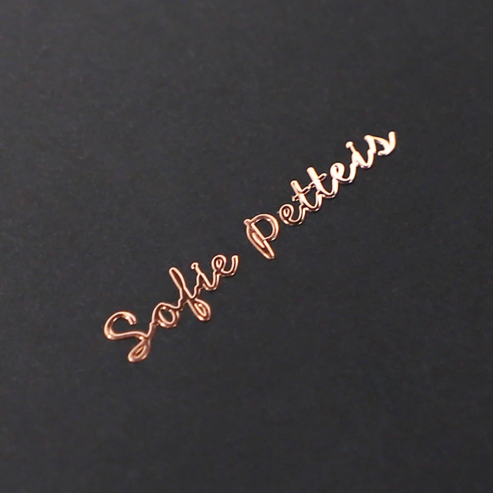 Factory Customized rose gold metal name sticker electroplating metal stickers for watch