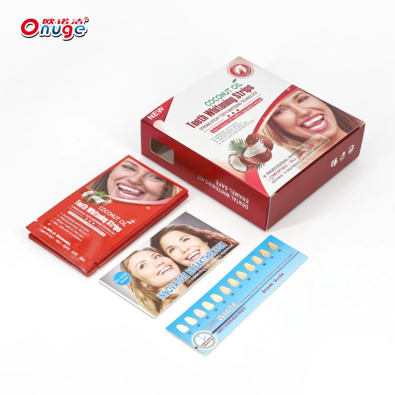 ONUGE pearl white smile whitening teeth stickers dental travel kit teeth whitening dry strips