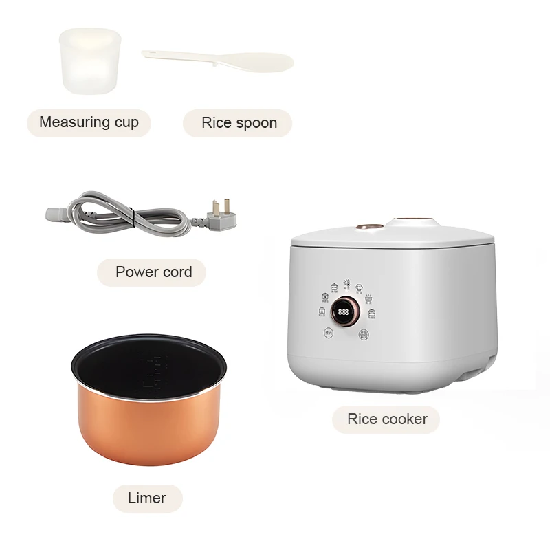Home Appliances Mini Rice Cooker 3L with Cook, Porridge,keep Warm and Time Preset Functions