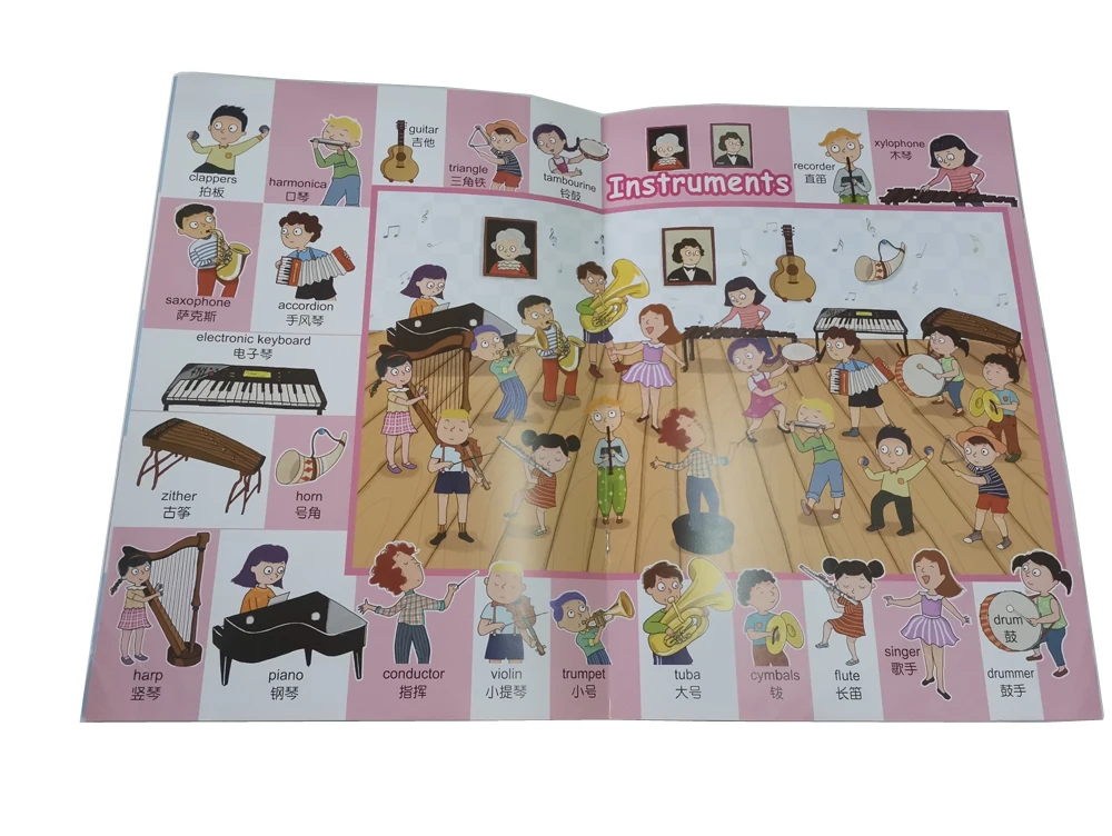 Bilingual word audio books situation teaching books for kids with talking pen