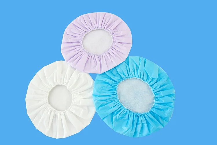 Disposable shower cap hotel high Quality waterproof non-woven no rinse shampoo cap degradable