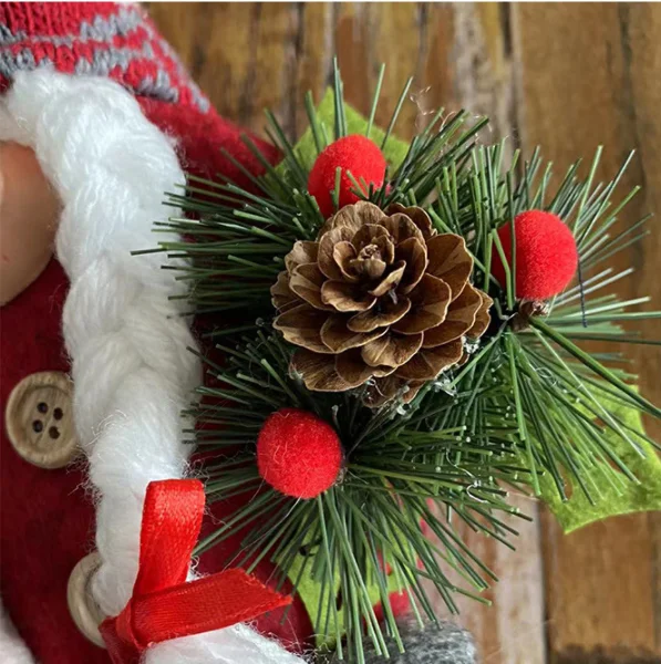 Snowflake Knitted Hat Big Nose Doll Creative Standing Santa Claus Doll Window Doll Ornament