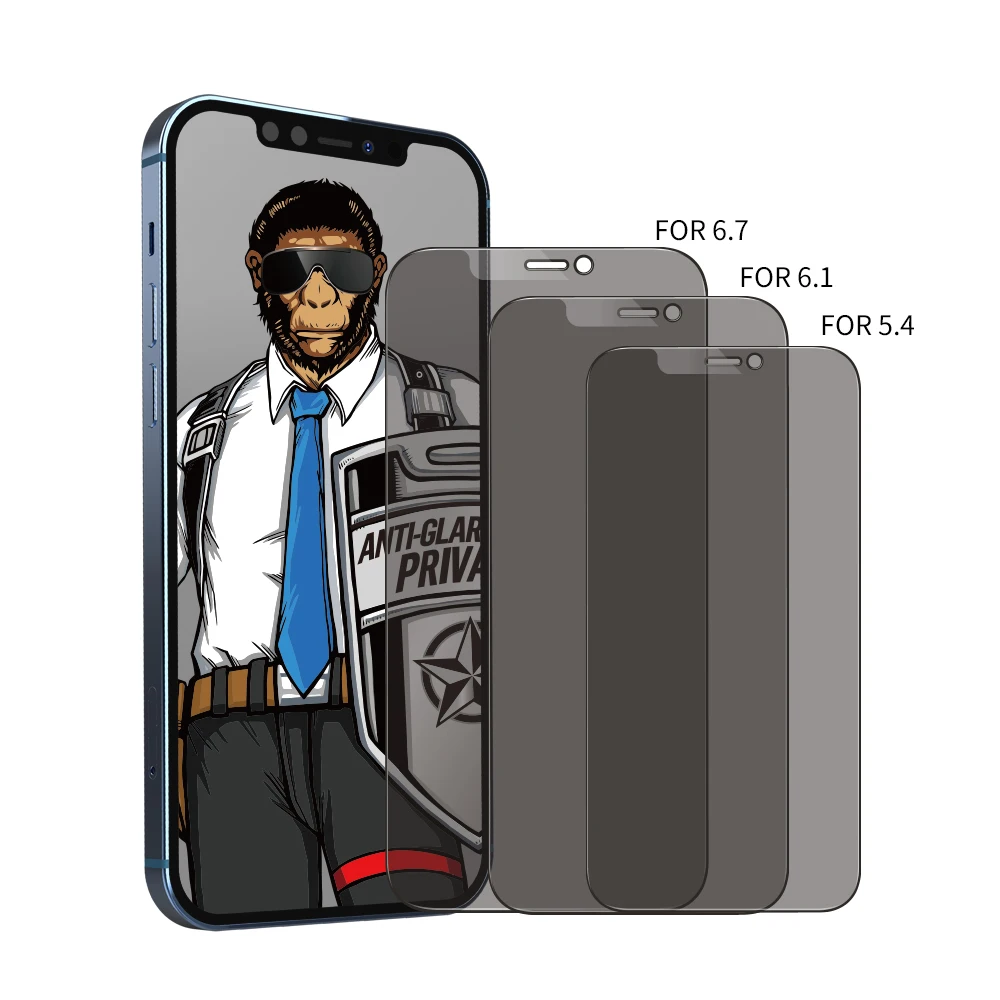 Blueo Frosted Glass Protective Film Anti Peep Privacy Tempered Glass Screen Protector For iPhone 12 Pro Max