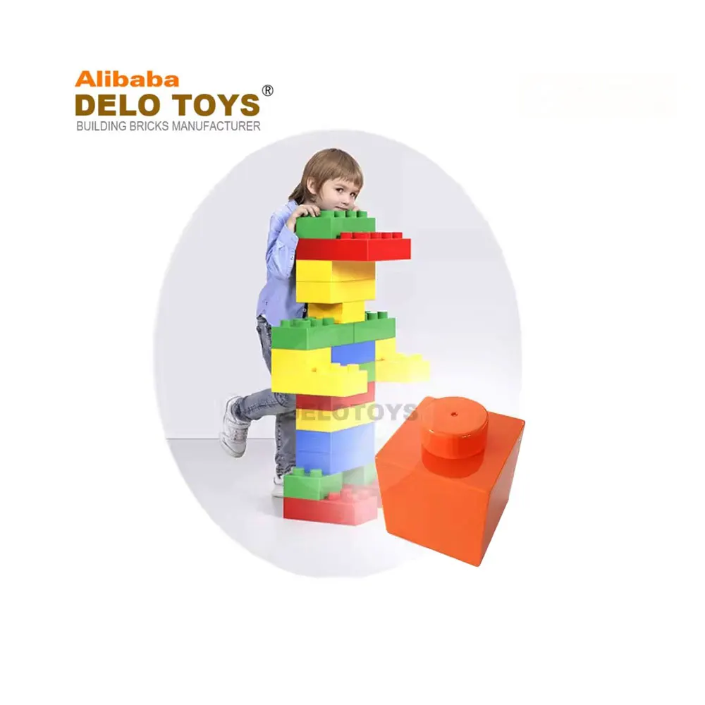 DELO TOYS  giant Building Bricks blocks for kids amusement park WALL Plastic ABS DIY toys Large parts 1 x 1 dots (DK010)
