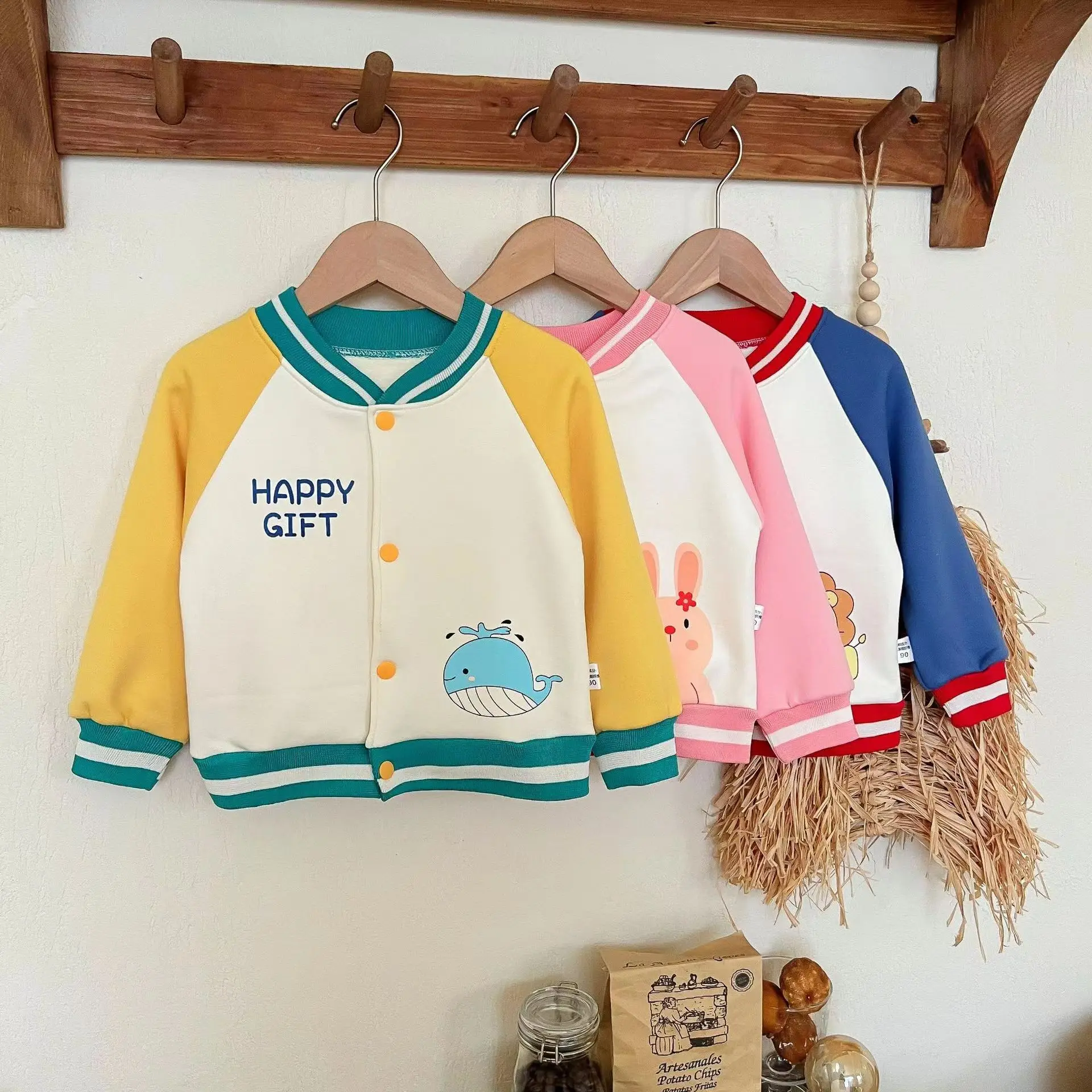 0-10 Years Old Children Fleece Boys And Girls Outdoor Sports Sweater Casual Baseball Uniform
