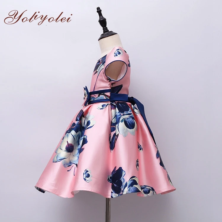 Новейшее летнее платье в африканском стиле с цветочным принтом для девочек, платья для девочек