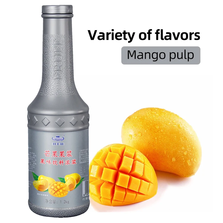 Mango Pulp Fruit Puree Blueberry Strawberry Jam Flavor Juice Syrup For Milk Tea Shop Bubble Tea Ingredients