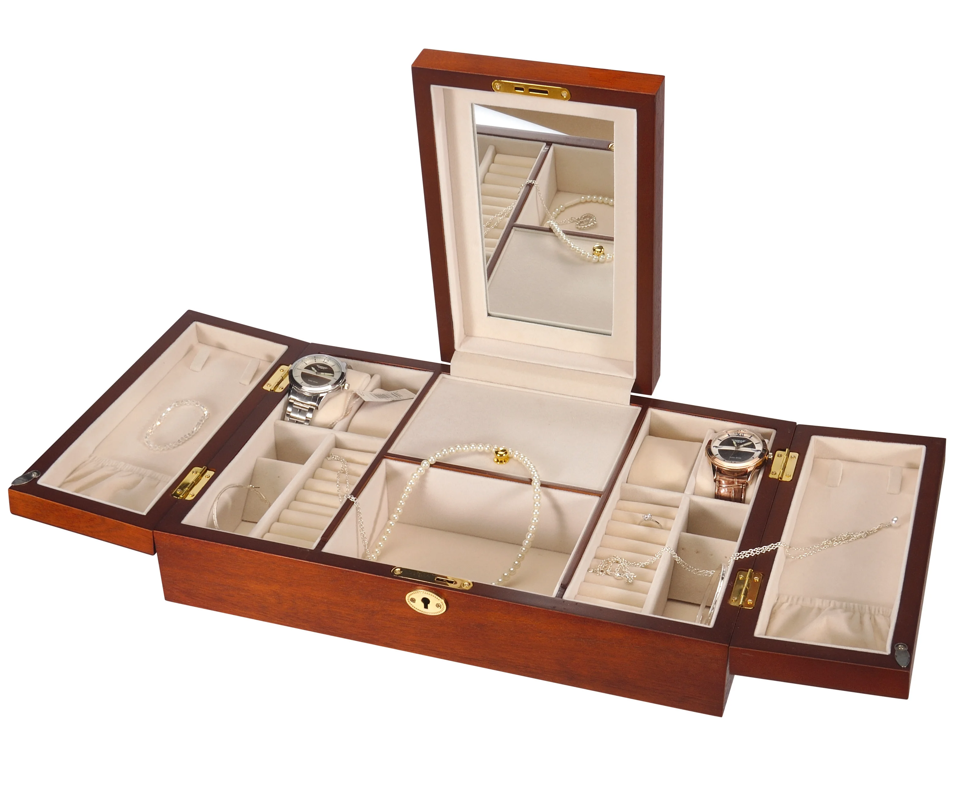 Wooden Jewelry Box, Ring, Necklace, watch and Earring Organizer